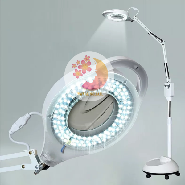 lampara led con lupa y pedestal